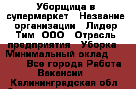 Уборщица в супермаркет › Название организации ­ Лидер Тим, ООО › Отрасль предприятия ­ Уборка › Минимальный оклад ­ 25 200 - Все города Работа » Вакансии   . Калининградская обл.,Светловский городской округ 